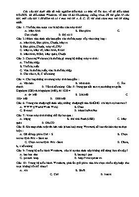 Đề thi Tin học trẻ (Mới)